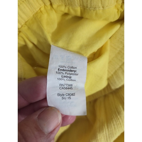 J Crew Womens Shorts Size 6 Yellow Embroidered Flowers Pockets 100% Cotton - Picture 3 of 4